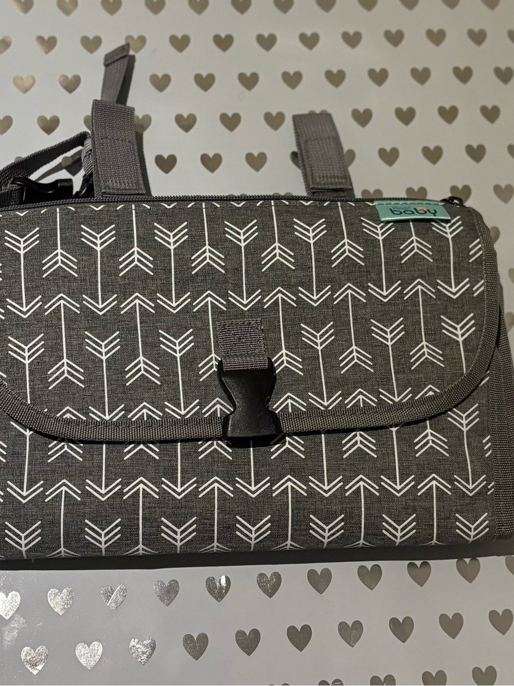 Grey Arrow Pattern Diaper Bag Organizer